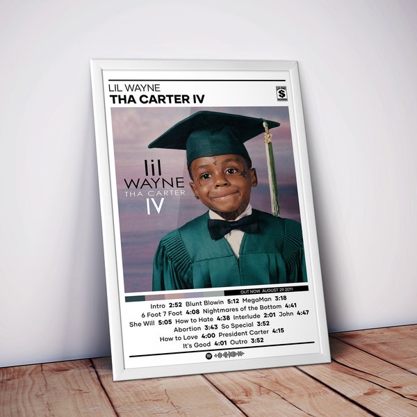 Lil Wayne Poster | Tha Carter 4 Poster | 4 Colors | Album Poster Prints | Hip Hop Posters | Wall Decor Posters | Album Covers | Music Gifts