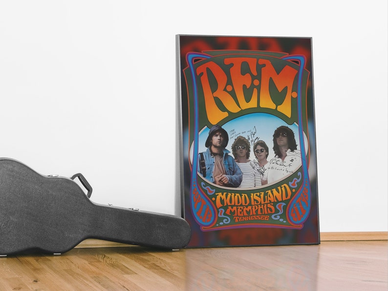 R.E.M. Poster Rock & Roll REM Prints Vintage Music Poster Large Poster