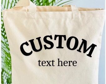 Custom Tote Bag, Personalized Tote Bags, Promotional Tote Bag, Your Text, Image, Trade Show Gift Bag, Custom Shopper, Shopping Bags,
