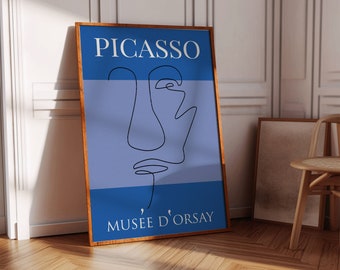 Art mural Picasso | Impression Pablo Picasso | Art mural moderne | Impression chat Picasso | Affiche de l'exposition | Dessin au trait Picasso | Art mural de la galerie