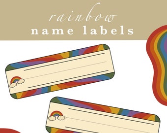 Rainbow Student Name Labels