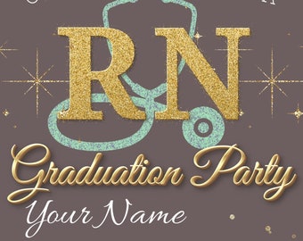 Faire-part de remise des diplômes d'infirmière, modèle modifiable (téléchargement numérique)