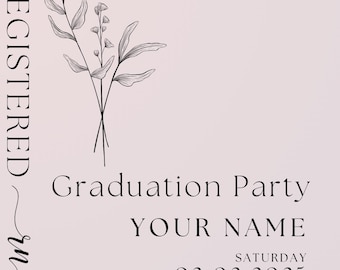 Plantilla de invitación para fiesta de graduación de enfermería (descarga digital)