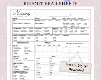 SBAR Nursing Report Sheet Bundle: Med-Surg ICU Handoff (PDF Download)
