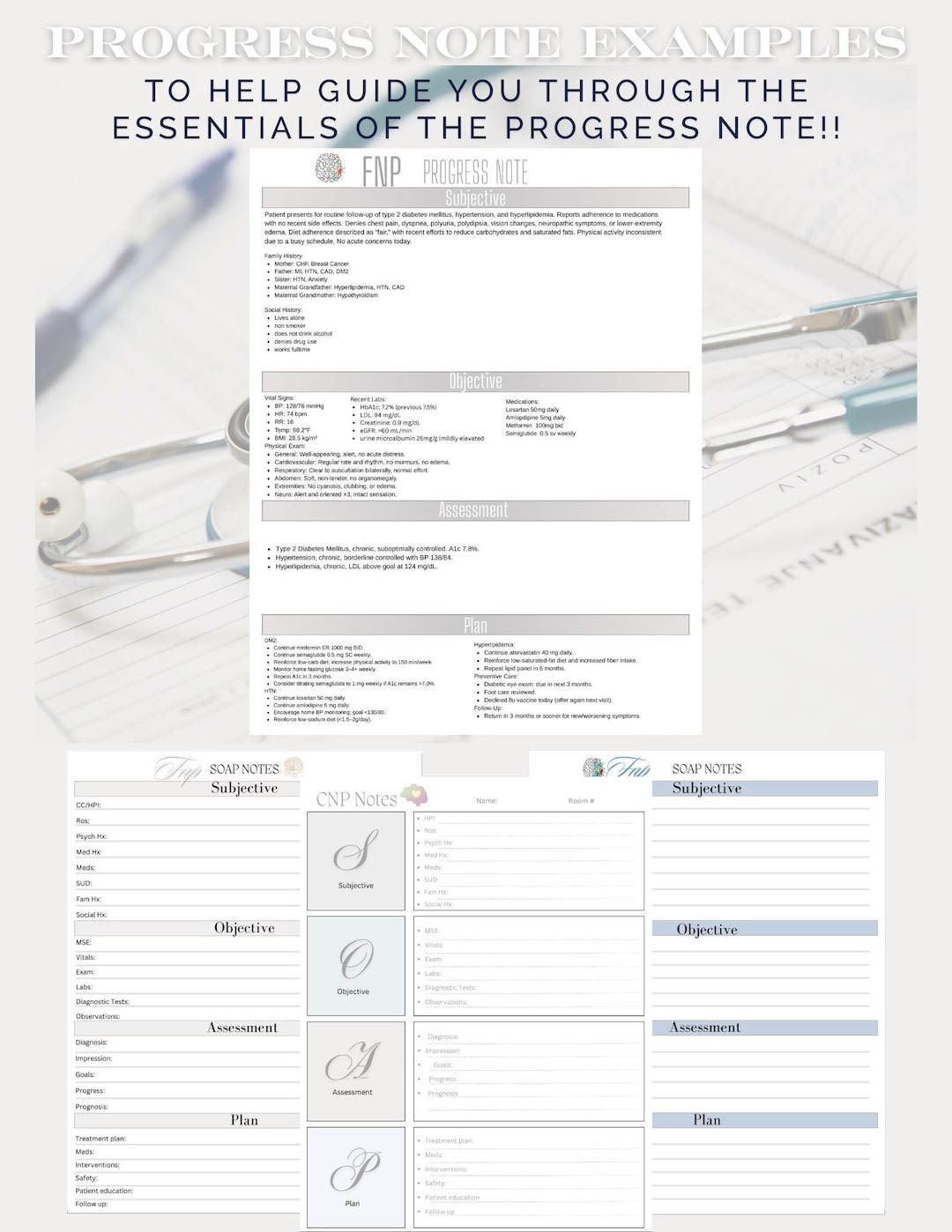 FNP SOAP Note Template Bundle: Primary Care Progress Review (PDF) - Etsy
