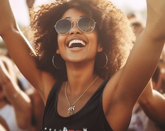 Camiseta de tirantes de enfermera: símbolo médico de la bandera estadounidense, regalo del Día de la Independencia