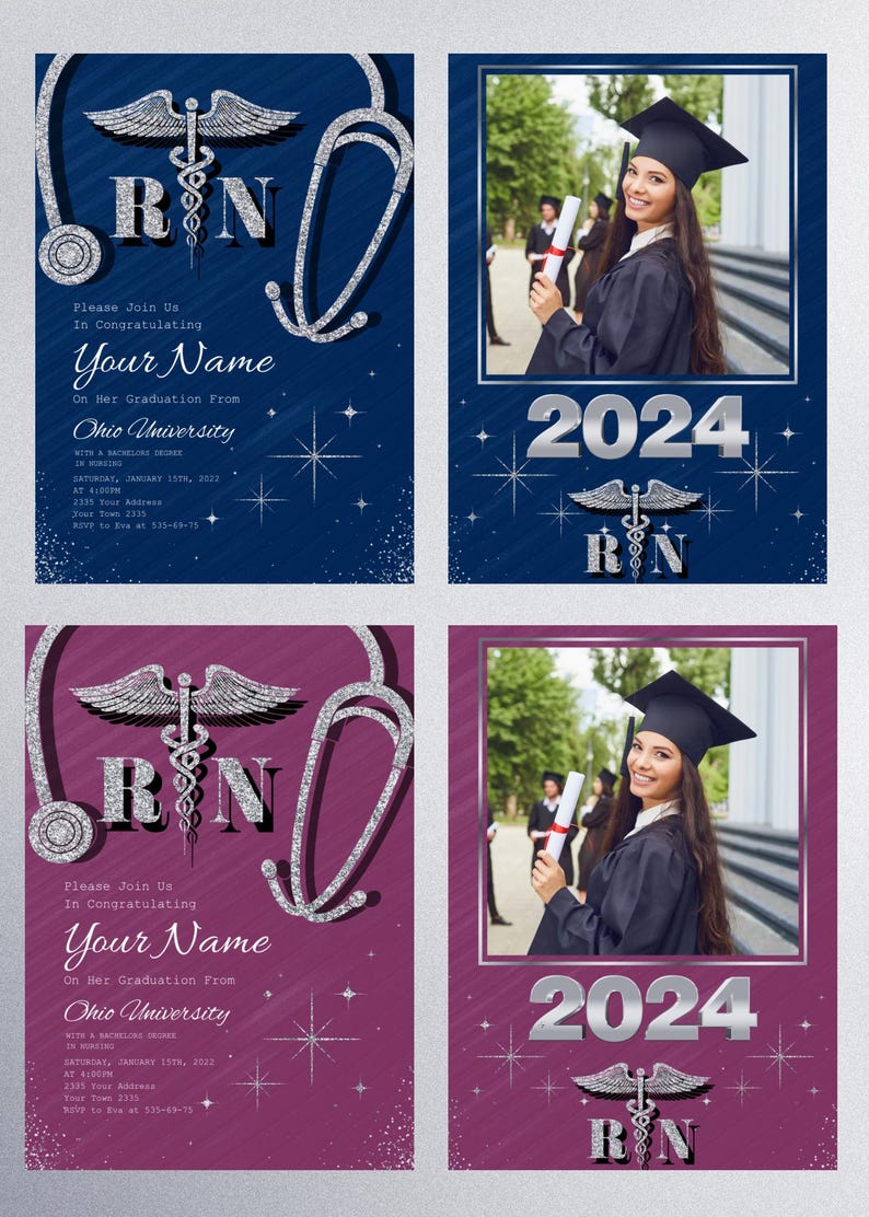 Nurse Graduation Invitation Template: RN, BSN (digital Download) - Etsy
