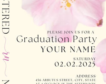 Plantilla de invitación para fiesta de graduación de enfermería (descarga digital)