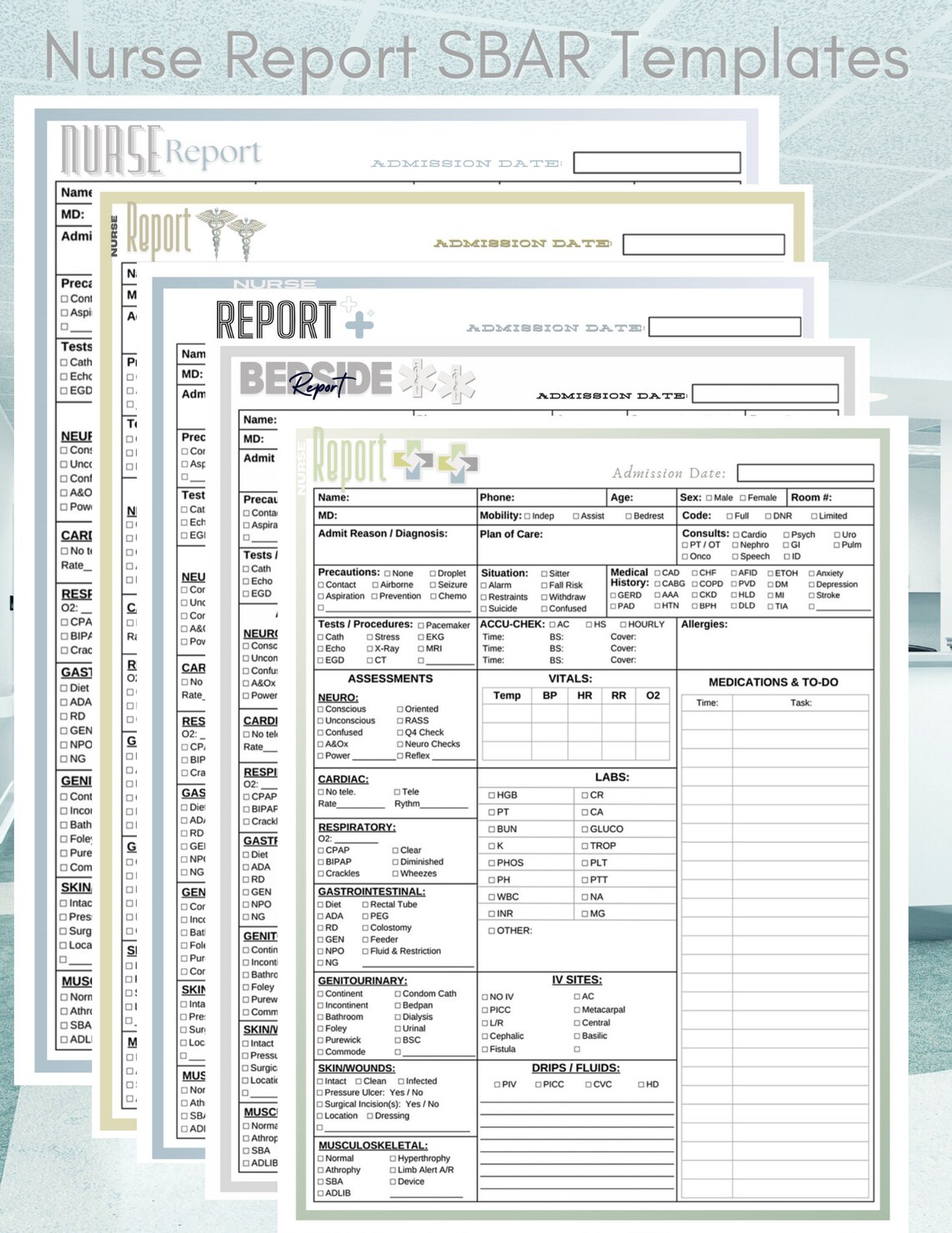 Icu Sbar Example Nursing SBAR Report Sheets Mega Bundle: Med-surg ICU (printable PDF) - Etsy