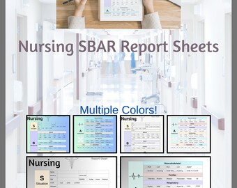 Plantilla de informe de enfermería SBAR: Hojas de relevo de turnos a todo color (PDF)