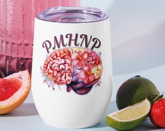 Vaso de vino personalizado de NP con credenciales de PMHNP