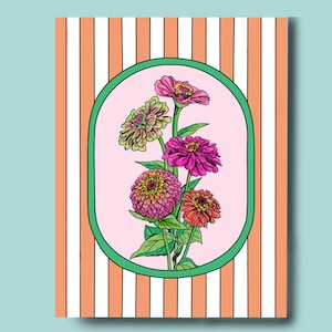 Cartão de felicitações com flor de zínia
