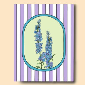 Delphinium Flower Greeting Card
