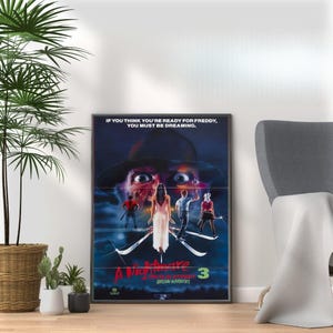 Nightmare on Elm Street 3 Poster: Chilling Horror Film Art (A3 A4 A5 Print)