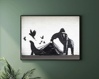 Banksy Gorilla Print: London Street Art, Urban Graffiti