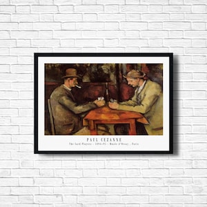 Obras maestras atemporales: Paul Cezanne - Los jugadores de cartas, Impresión de pintura clásica famosa, Impresión de póster de reproducción de bellas artes, Opciones de marco