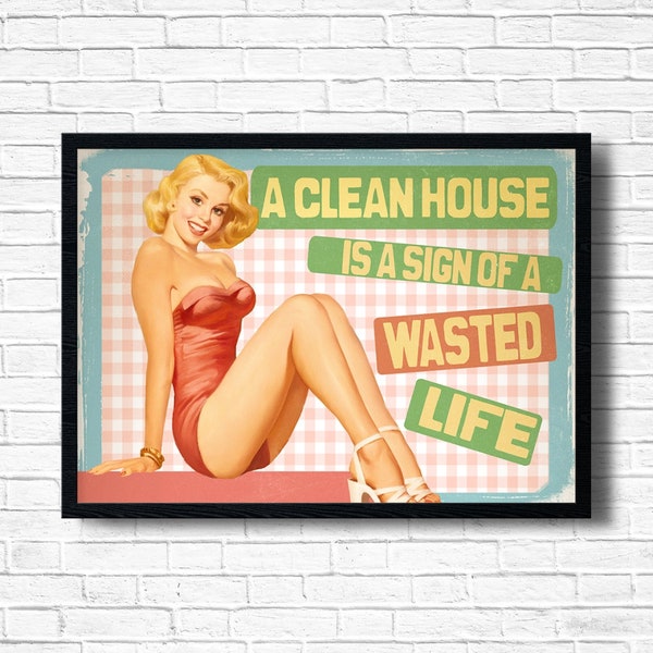 Vintage Vibes & Whimsical Wonders: A Clean House Hilarious Retro Art Prints for a Nostalgic Twist on special canvas textured fine art paper