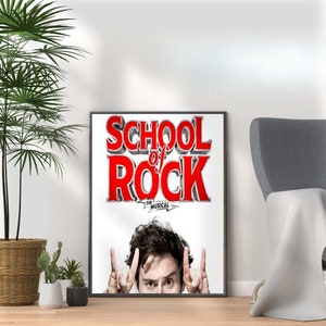 School of Rock Musical Poster Print - Vibrant Wall Art for Fans Home Wall Decor Gift Broadway West End Musical Theatre Room Wall Art Display
