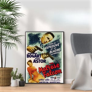 The Maltese Falcon Poster: Vintage Movie Print, Retro Film Wall Art