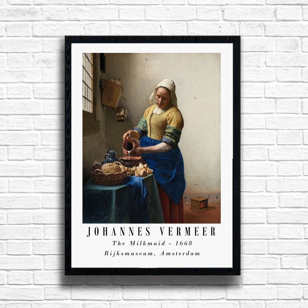 フェルメール「The Milkmaid」 『牛乳を注ぐ女』 複製画 【公式通販】