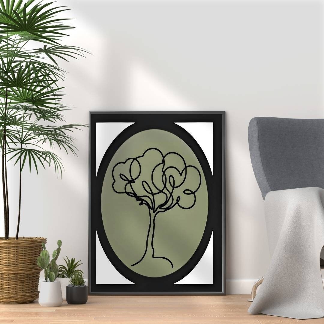 Abstract Tree Line Art Print: Minimalist Home Decor - Etsy