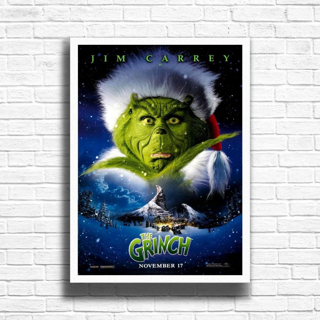 グリンチの映画ポスター：クリスマス映画の壁アート - Etsy 日本