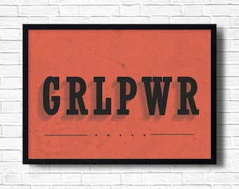 GRLPWR Feminist Art Print: Women Empowerment Gallery Wall Decor