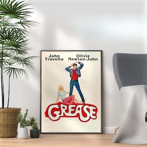 Grease Musical Poster Print - Vibrant Wall Art for Fans - Home Wall Decor Gift - Broadway West End Musical Theatre Wall Art Display