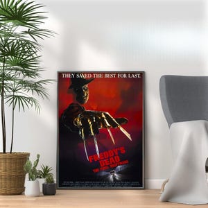 A Nightmare on Elm Street Freddy&#39;s Dead - Chilling Horror Movie Poster Print - Scary Film Art for Horror Fans, Thriller Halloween A3 A4 A5