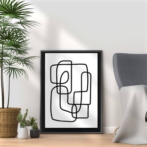 Abstract One Line Art Print: Minimalist Home Decor