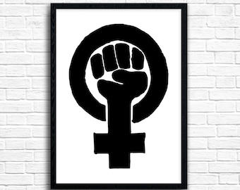 Feminist Art Print: Black Power Fist, Equality Poster