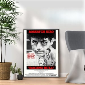 Raging Bull - Vintage 80s Movie Print - Retro Film Wall Art Collection for Nostalgic Movie Lovers & Pop Culture Fans A3 A4 A5 Home Décor