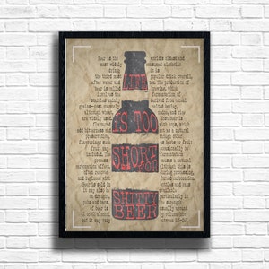Funny Beer Art Print: Retro Bar Wall Decor