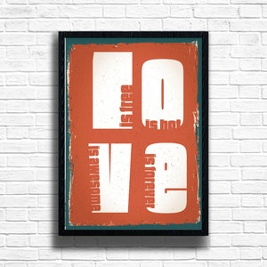 Retro Love Art Print: Funny Vintage-Style Wall Decor