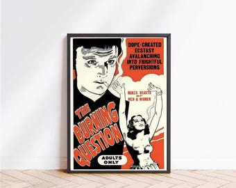 Retro Anti-Drug Propaganda Poster: 'The Burning Question' Art Print