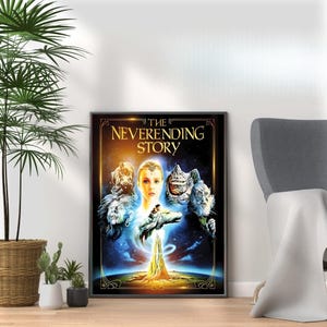 The Neverending Story - Vintage 80s Movie Print - Retro Film Wall Art for Nostalgic Movie Lovers & Pop Culture Fans A3 A4 A5 Home Décor