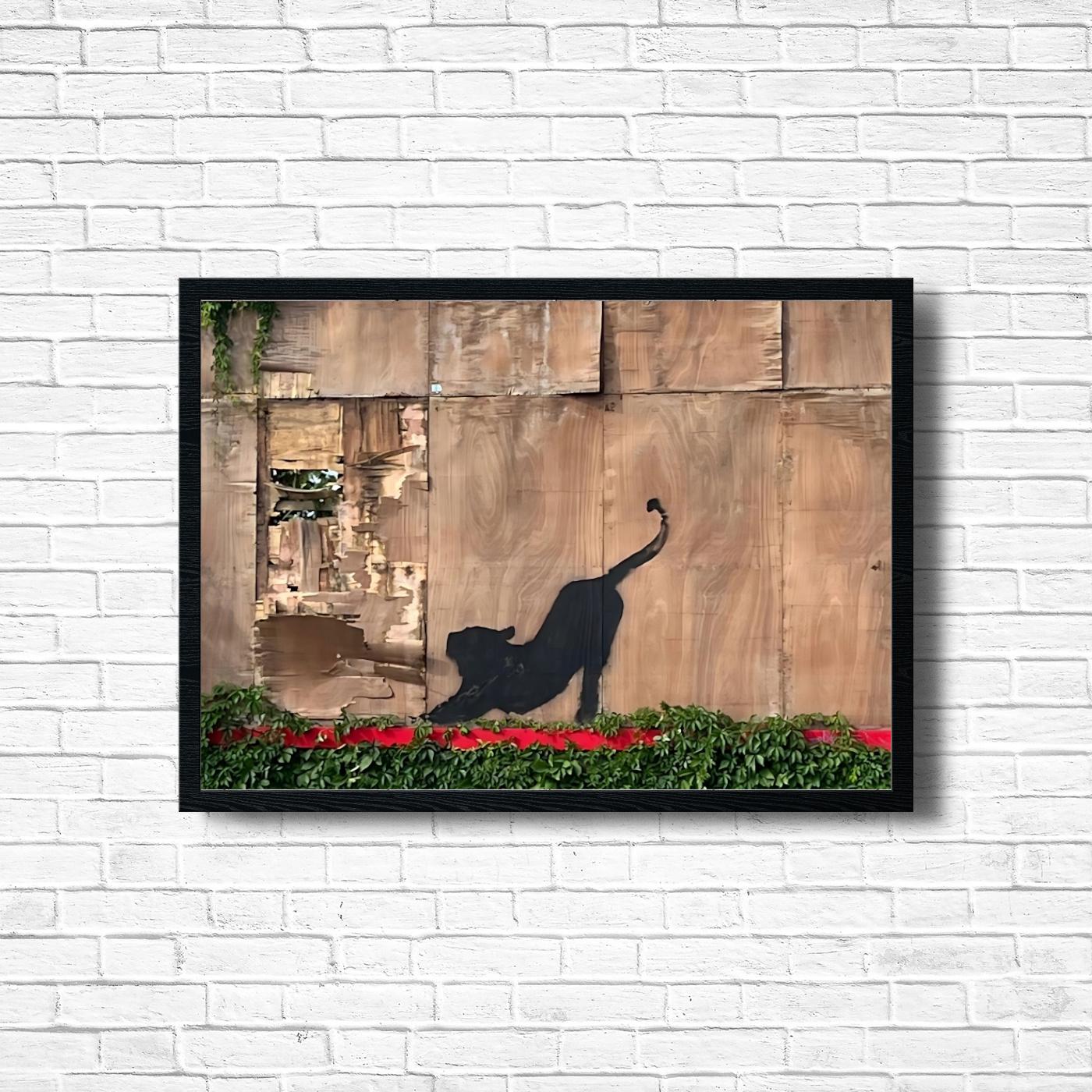 バンクシーの猫のプリント：ロンドンのストリートアート、グラフィティ