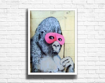 限定特殊マット額装品/バンクシー Gorilla in a Pink Mask 限定特殊マット額装品/バンクシー Gorilla in a Pink Mask 限定