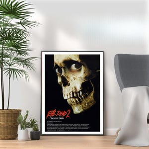 The Evil Dead 2 - Poster del film horror agghiacciante - Arte cinematografica spaventosa vintage e moderna per gli appassionati dell&#39;horror, stampa thriller Halloween A3 A4 A5