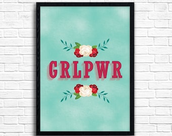 Feminist GRLPWR Art Print: Women Empowerment Poster