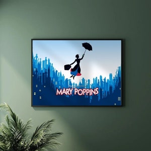 Impresión de póster del musical Mary Poppins: arte mural para teatro de Broadway