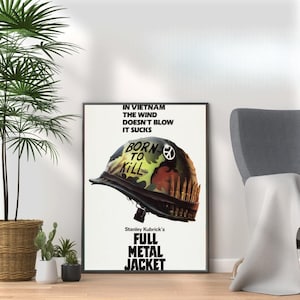 Full Metal Jacket - Vintage 80s Movie Print - Retro Film Wall Art Collection 4 Nostalgic Movie Lovers & Pop Culture Fans A3 A4 A5 Home Décor