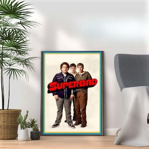 Superbad - Naughties 2000s Movie Print - Film Wand Kunst Kollektion für Kino Filmliebhaber & Popkultur Fans A3 A4 A5 Home Décor