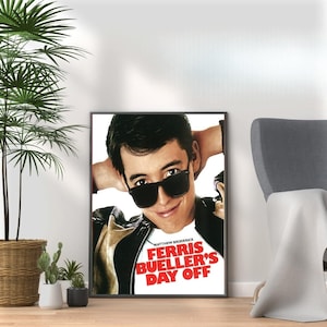 Ferris Bueller's Day Off  - Vintage 80s Movie Print - Retro Film Wall Art Collection for Movie Lovers & Pop Culture Fans A3 A4 A5 Home Décor