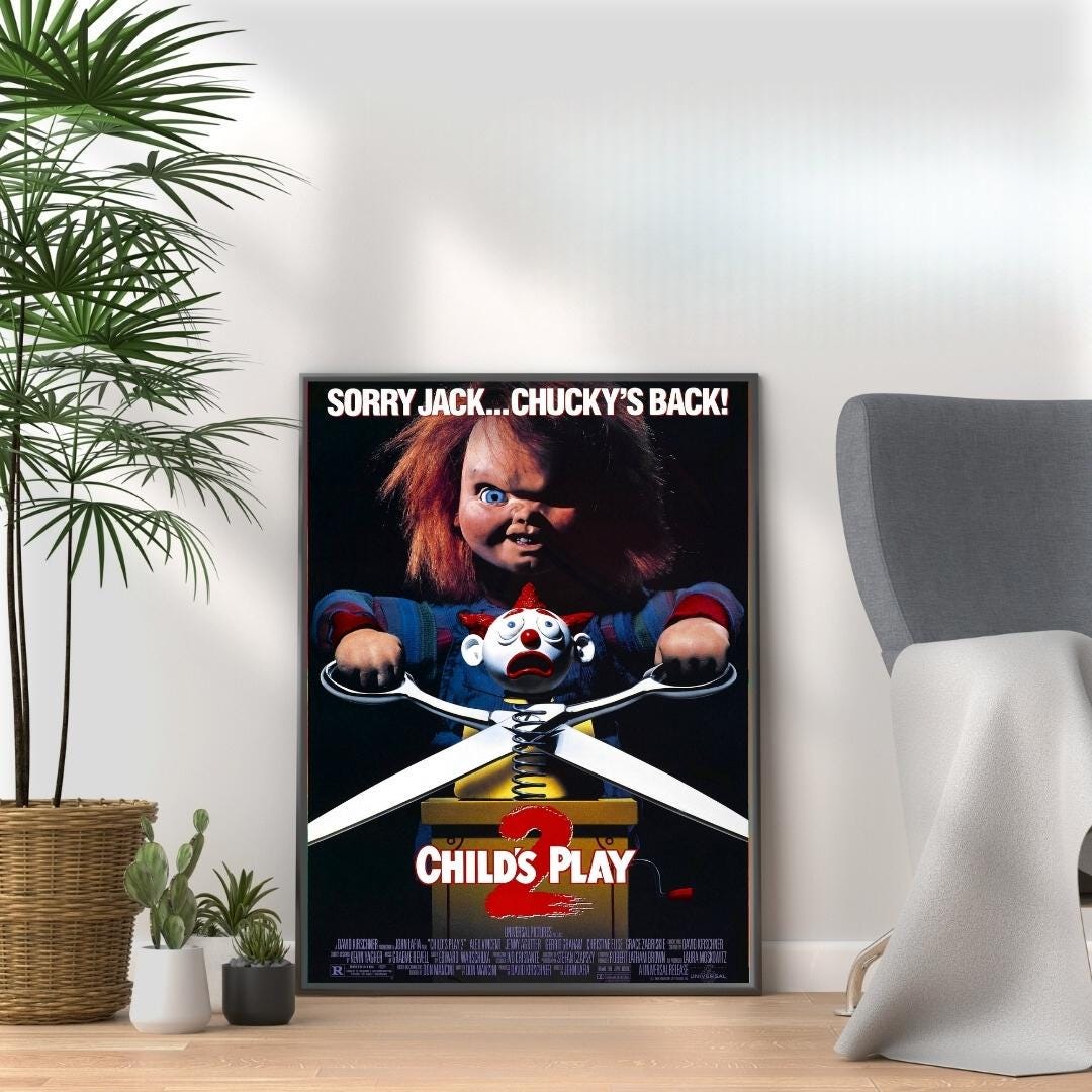 チャッキー チャイルド・プレイ2 ポスター：ヴィンテージホラー映画