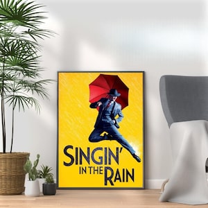 Singing in the Rain Print: Retro Movie Poster, Classic Film Wall Art