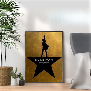 Impressão de pôster musical de Hamilton - Arte de parede vibrante para fãs - Presente de decoração de parede para casa - Exposição de arte de parede do teatro musical Broadway West End