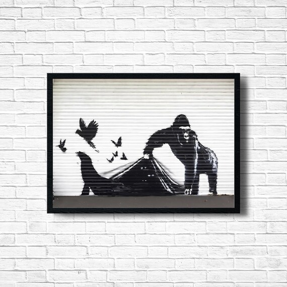 バンクシーのゴリラプリント：ロンドンのストリートアート、アーバン