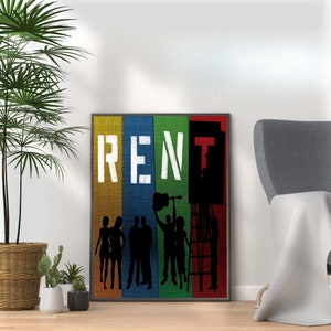 Rent Musical Poster Print - Vibrant Wall Art for Fans Home Wall Decor Gift - Broadway West End Musical Theatre Room Wall Art Display