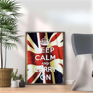 WWII Propaganda Poster Print: Keep Calm and Carry On, Vintage Military Decor
